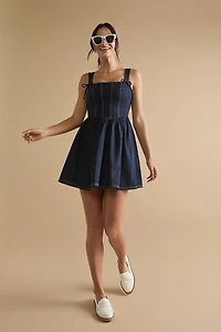 Diandra Denim Fit And Flare Mini Dress