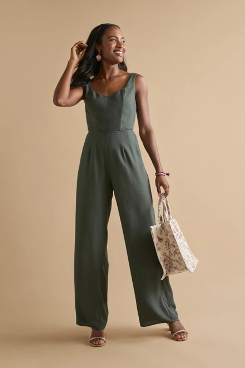 Layla Sweetheart Neckline Bow Back Jumpsuit