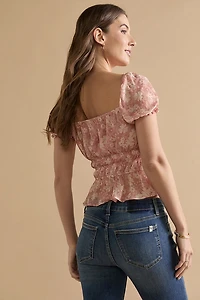 Nella Floral Puff Sleeve Emma Blouse Top