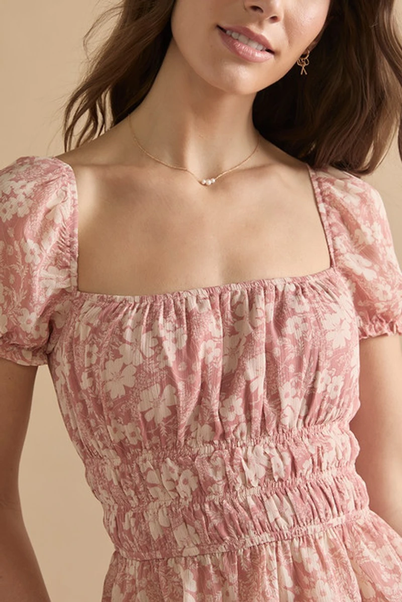 Nella Floral Puff Sleeve Emma Blouse Top