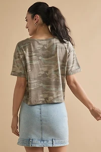 Megan Camo Boxy Knit Tee