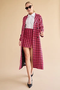 Katrina Houndstooth Tweed Mini Skirt