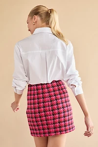 Katrina Houndstooth Tweed Mini Skirt