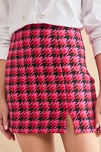 Katrina Houndstooth Tweed Mini Skirt