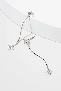 Kelsey Celestial Delicate Crystal Linear Drop Earrings
