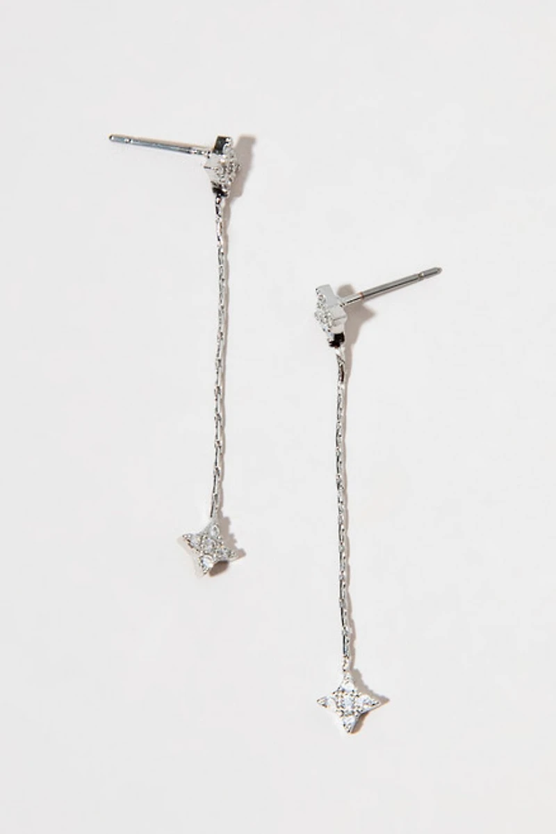 Kelsey Celestial Delicate Crystal Linear Drop Earrings