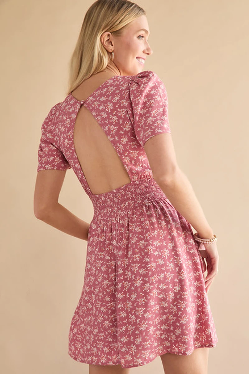 Gabrielle Floral Short Sleeve Mini Dress
