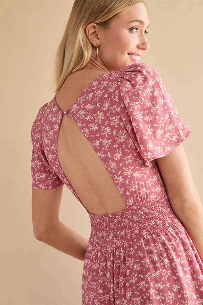 Gabrielle Floral Short Sleeve Mini Dress