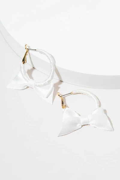 Bonnie Satin Bow Wrap On Gold Hoop Earrings