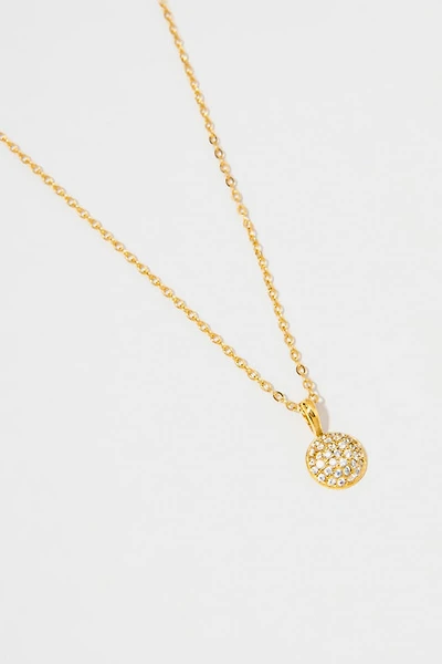 Alice Stainless Steel Pave Coin Pendant Necklace