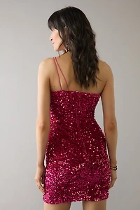 Giselle One Shoulder Sequin Mini Dress