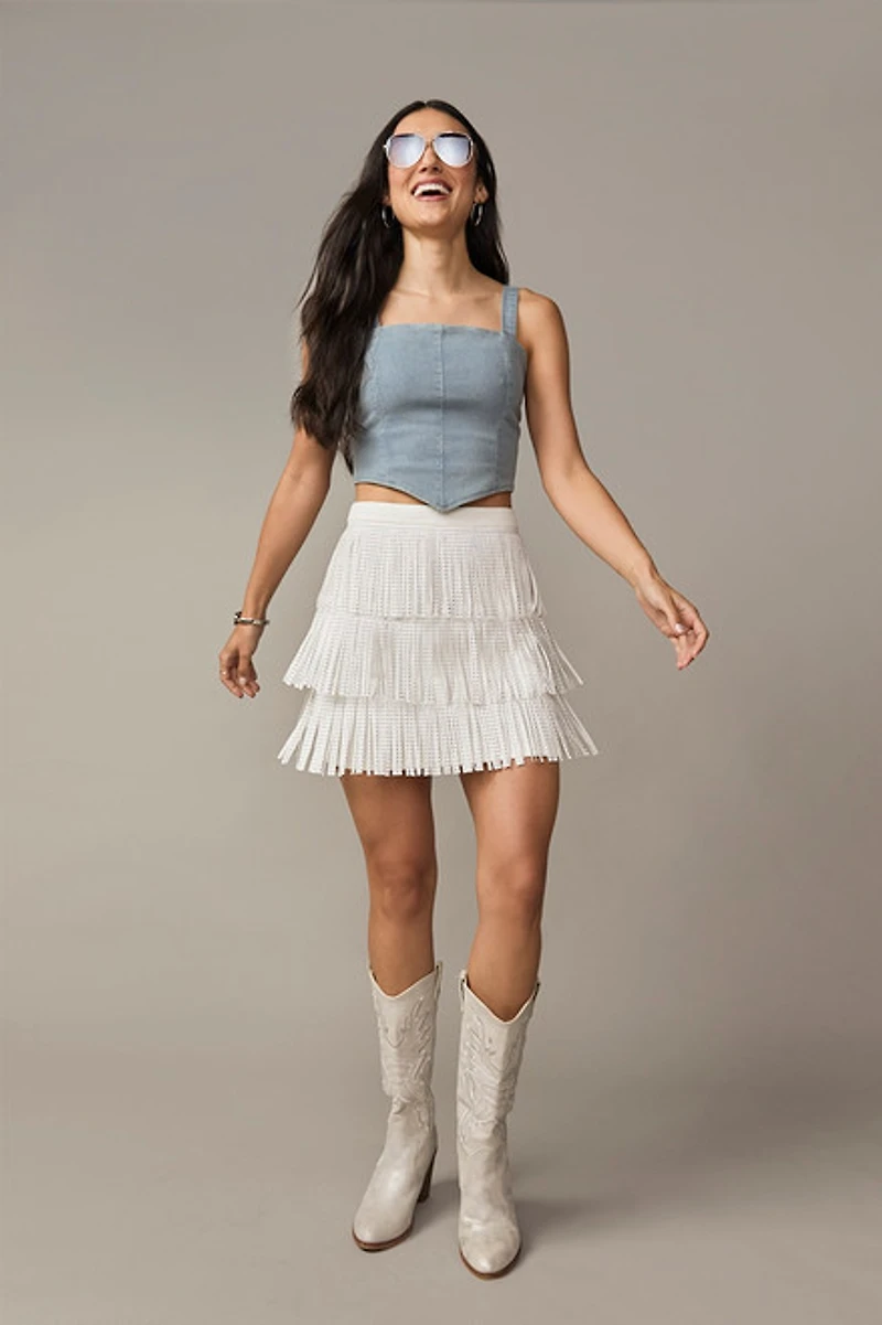 Kristen Pointed Hem Corset Top