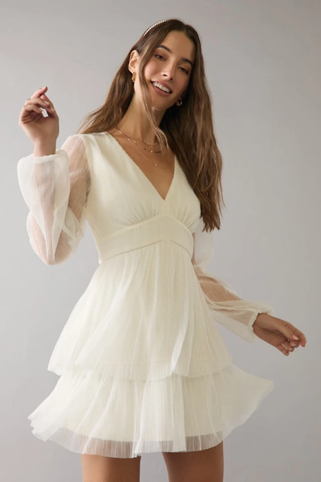knee length dresses for ladies 3/4 Sleeve Tailored Terry Mini Dress