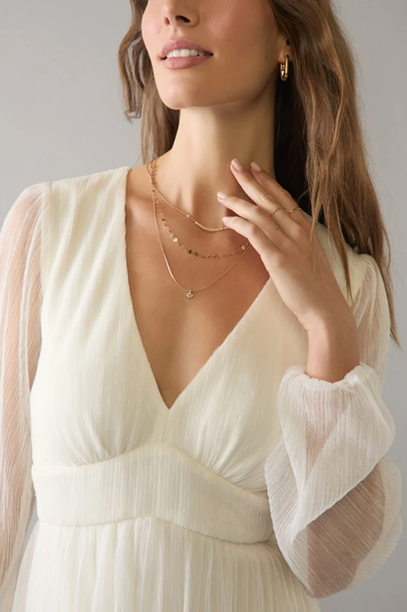 Heather Tiered Bow Back Shimmer Mini Dress