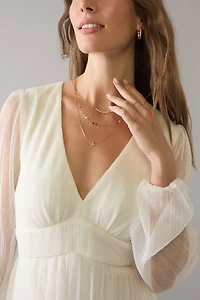 Heather Tiered Bow Back Shimmer Mini Dress