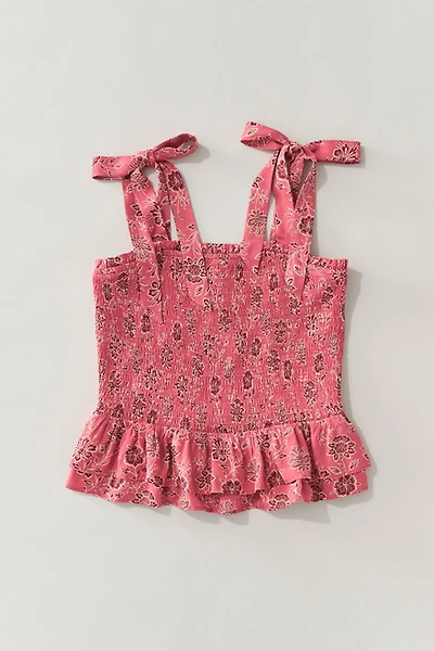 Hello Franki Smocked Tie Shoulder Blouse for girls