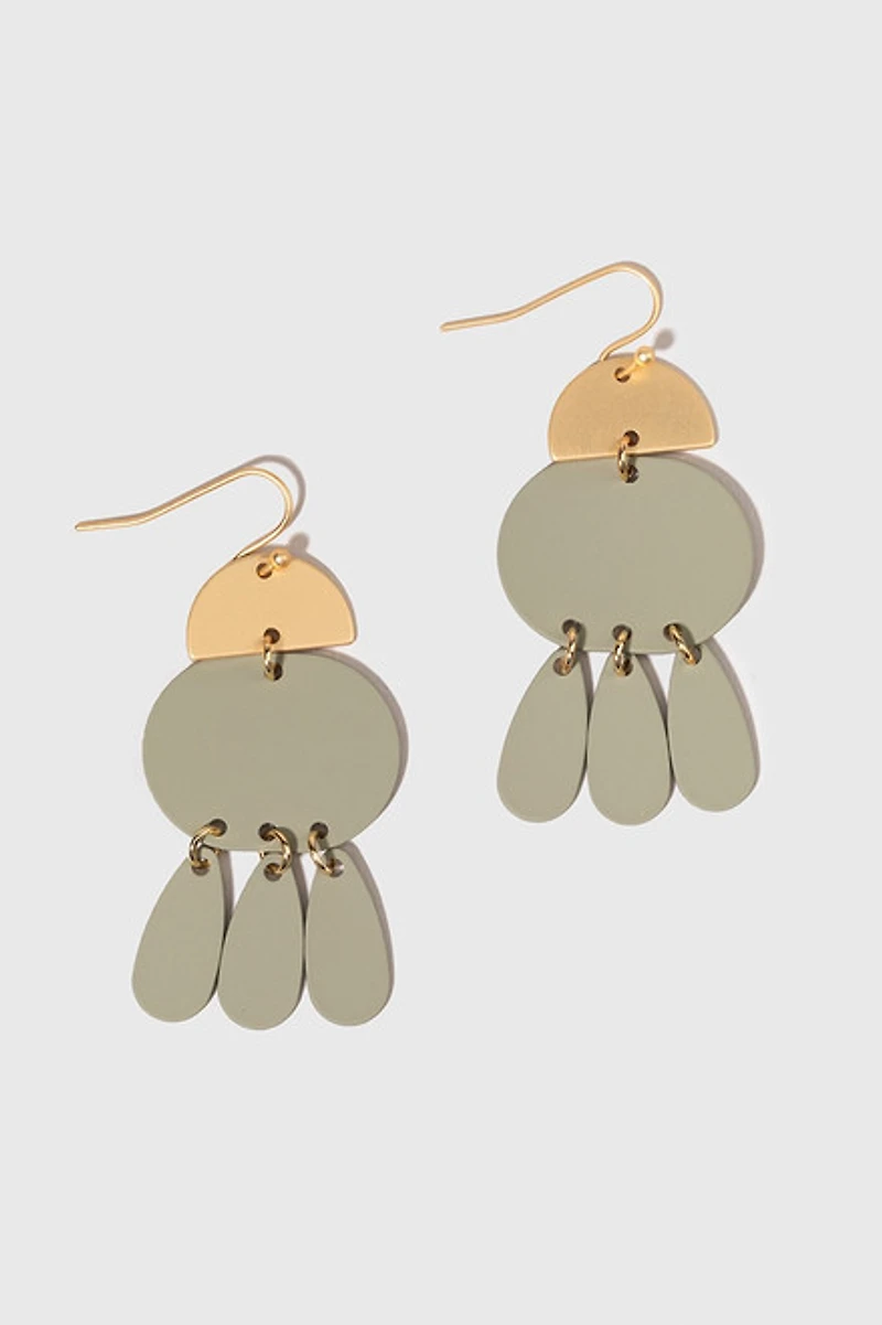 Regina Enamel Paint Blob Shape Drop Earrings