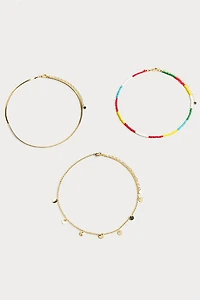 Hello Franki Seed Bead And Coin Drop Necklace Set for girls