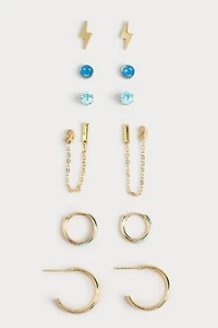Hello Franki 6Pk Blue Earring Set for girls