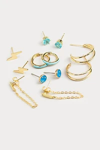 Hello Franki 6Pk Blue Earring Set for girls