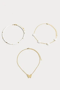 Hello Franki Fresh Water Pearl Butterfly Necklace Set for girls