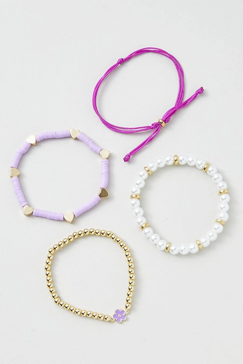 Hello Franki Purple Flower Bracelet Set for girls