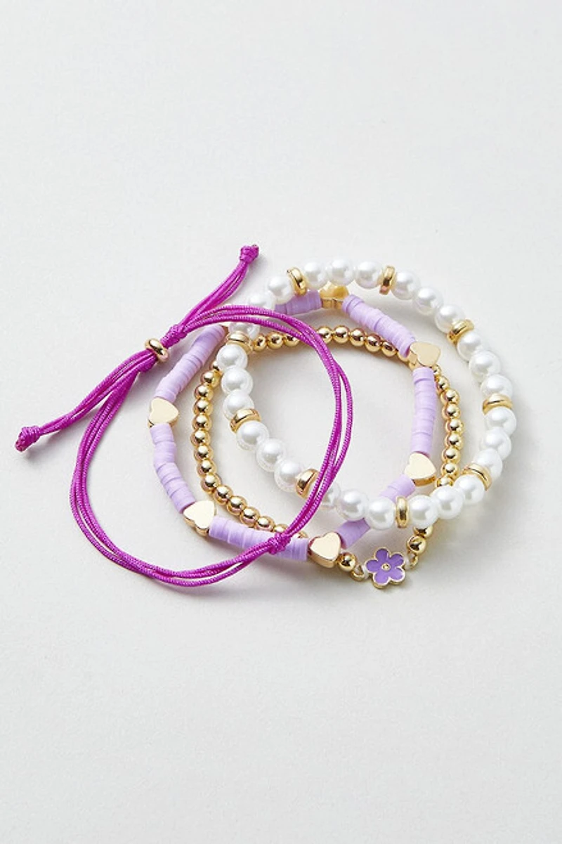 Hello Franki Purple Flower Bracelet Set for girls