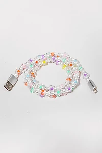 Brenda Pearl Flower Beaded Phone Cable