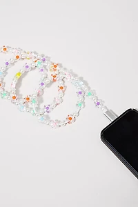 Brenda Pearl Flower Beaded Phone Cable