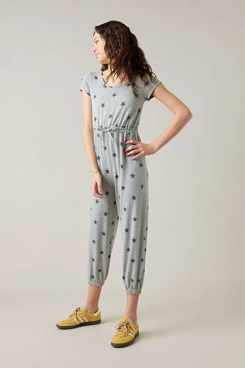 Hello Franki Short Sleeve Print Jumpsuit for girls