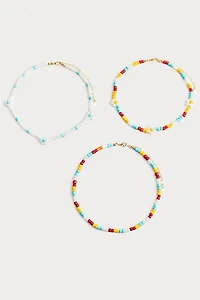 Hello Franki Daisy Seed Bead Necklace Set for girls
