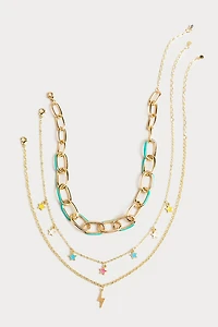 Hello Franki Star Enamel And Chain for girls