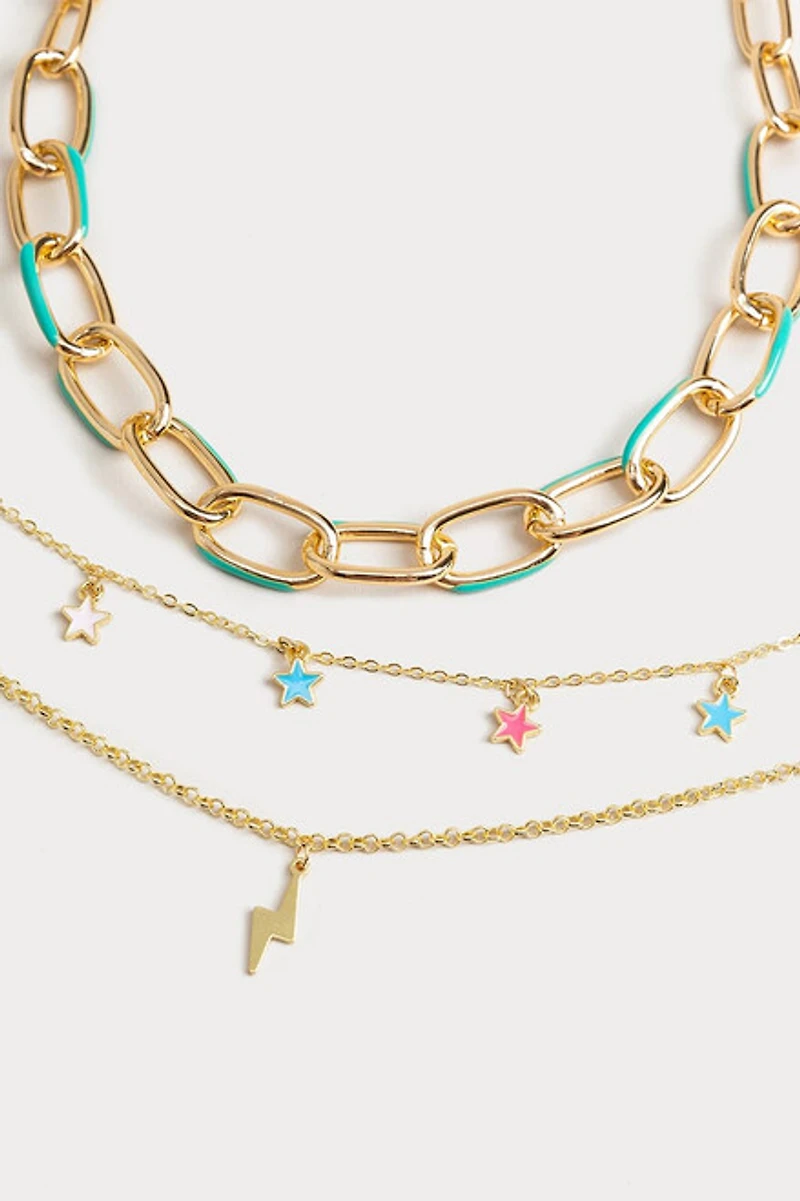 Hello Franki Star Enamel And Chain for girls