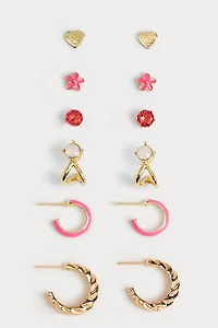 Hello Franki 6Pk Pink Earring Set for girls