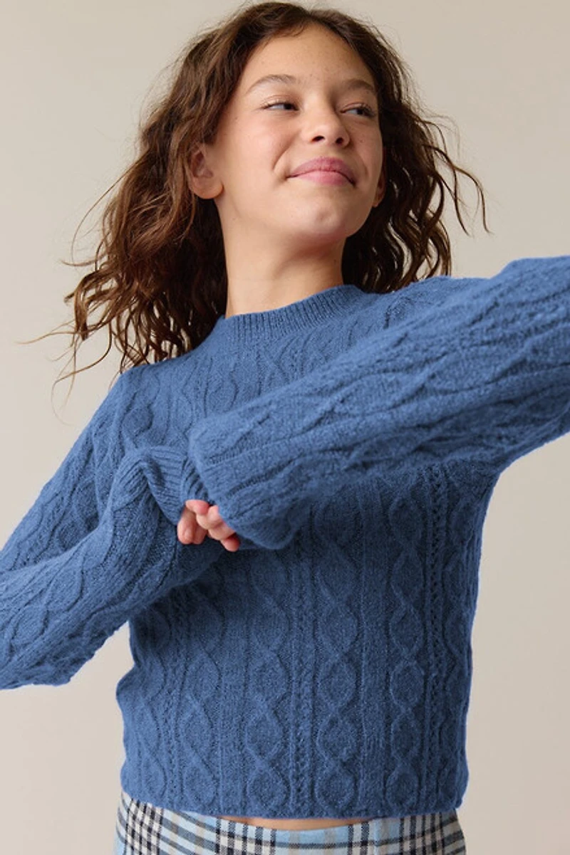 Hello Franki Cable Crew Neck Sweater for girls