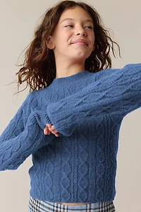 Hello Franki Cable Crew Neck Sweater for girls