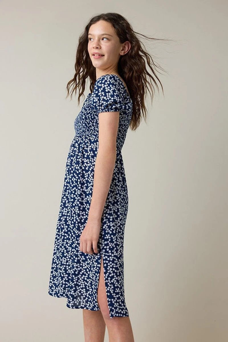 Hello Franki Katherine Short Sleeve Smocked Midi Dress for girls