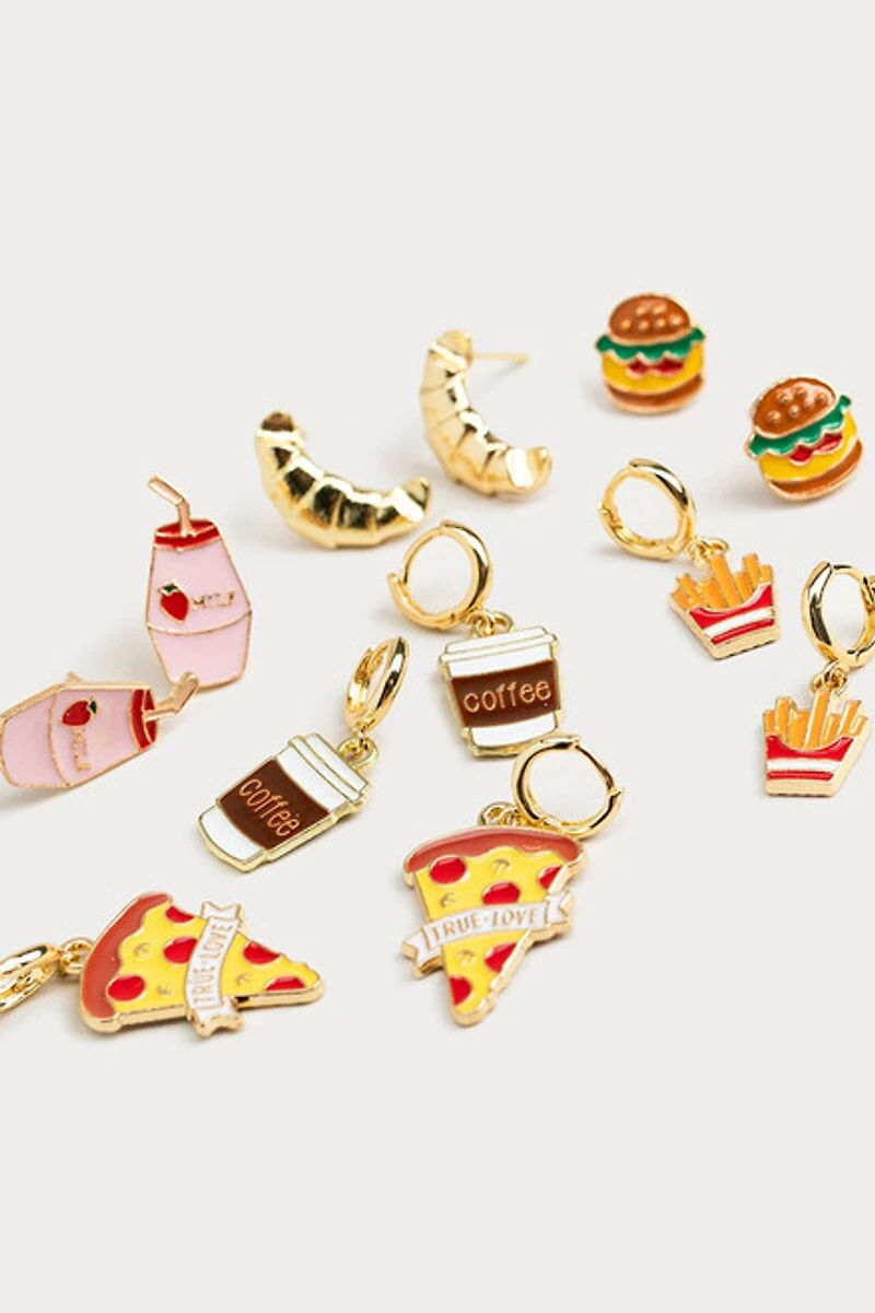 Hello Franki 6Pk Food Icon Earring Set for girls