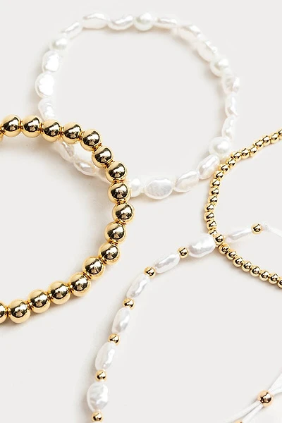 Hello Franki Pearl And Gold Basic Bracelet Set for girls