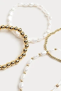 Hello Franki Pearl And Gold Basic Bracelet Set for girls