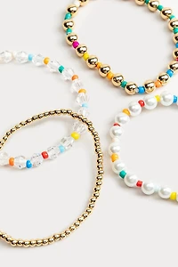 Hello Franki Gold And Pearl Multi Bracelet Set for girls
