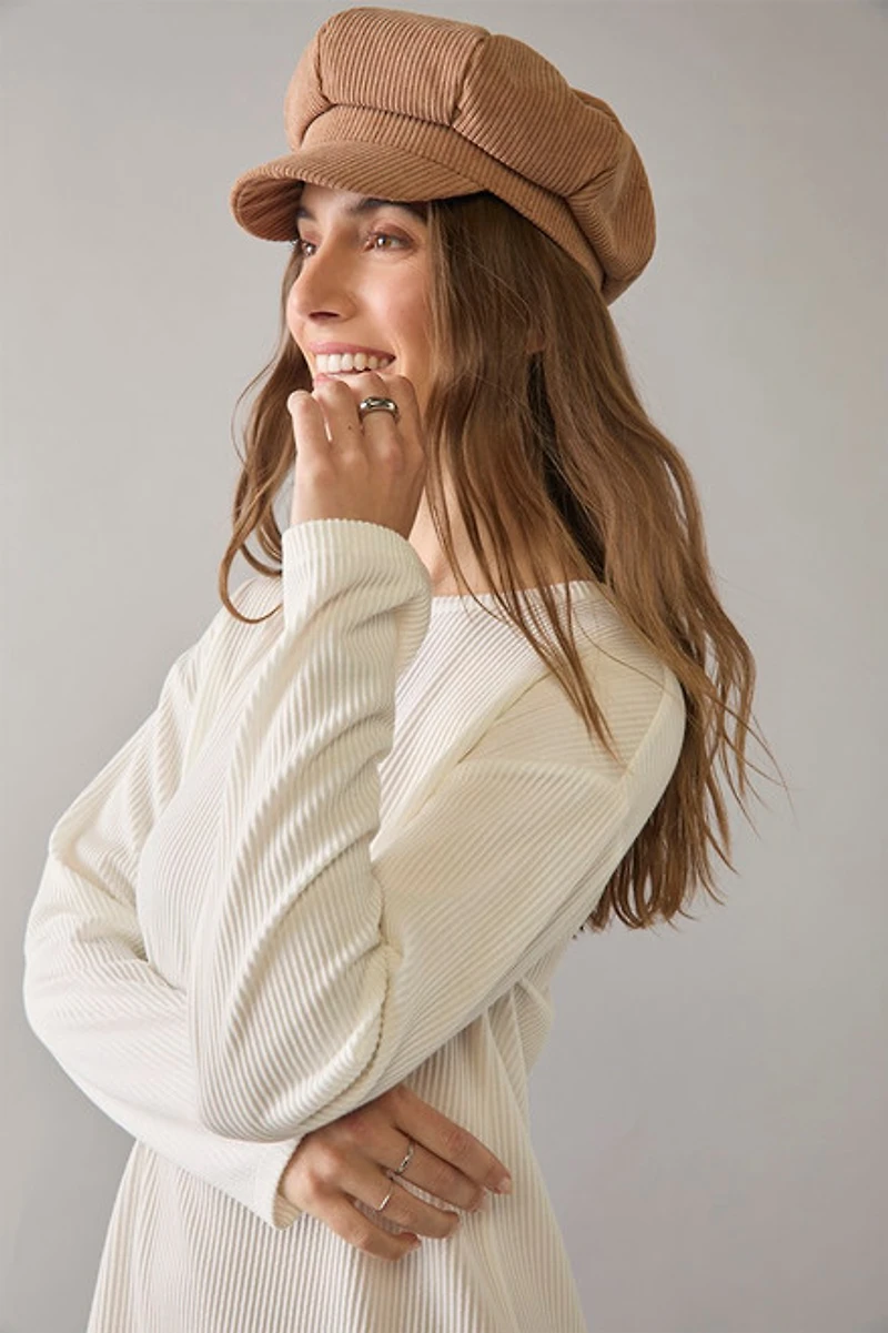 Wanda Corduroy Cabbie Style Cap
