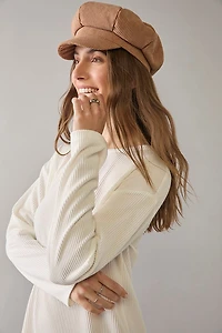 Wanda Corduroy Cabbie Style Cap