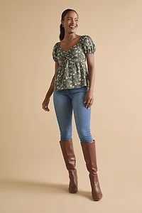 Lily Cinch Front Floral Blouse