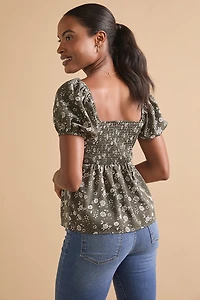Lily Cinch Front Floral Blouse