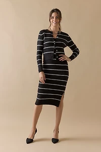 Nela Striped Midi Dress
