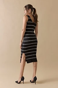 Nela Striped Midi Dress