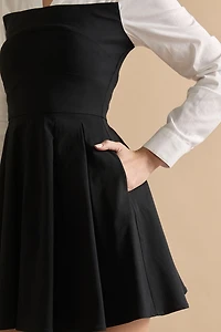 Amy Twofer Long Sleeve Shirt Top Mini Dress