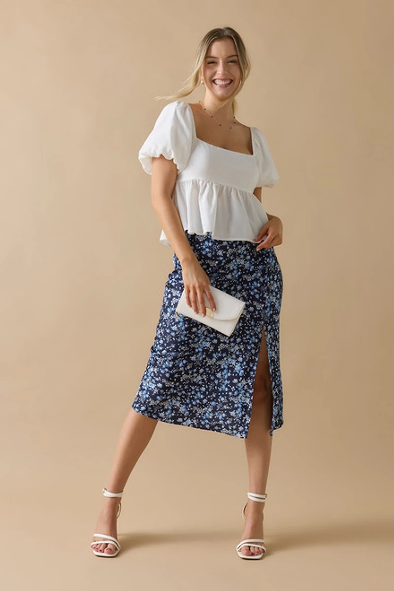 Vivian Square Neck Bow Back Blouse