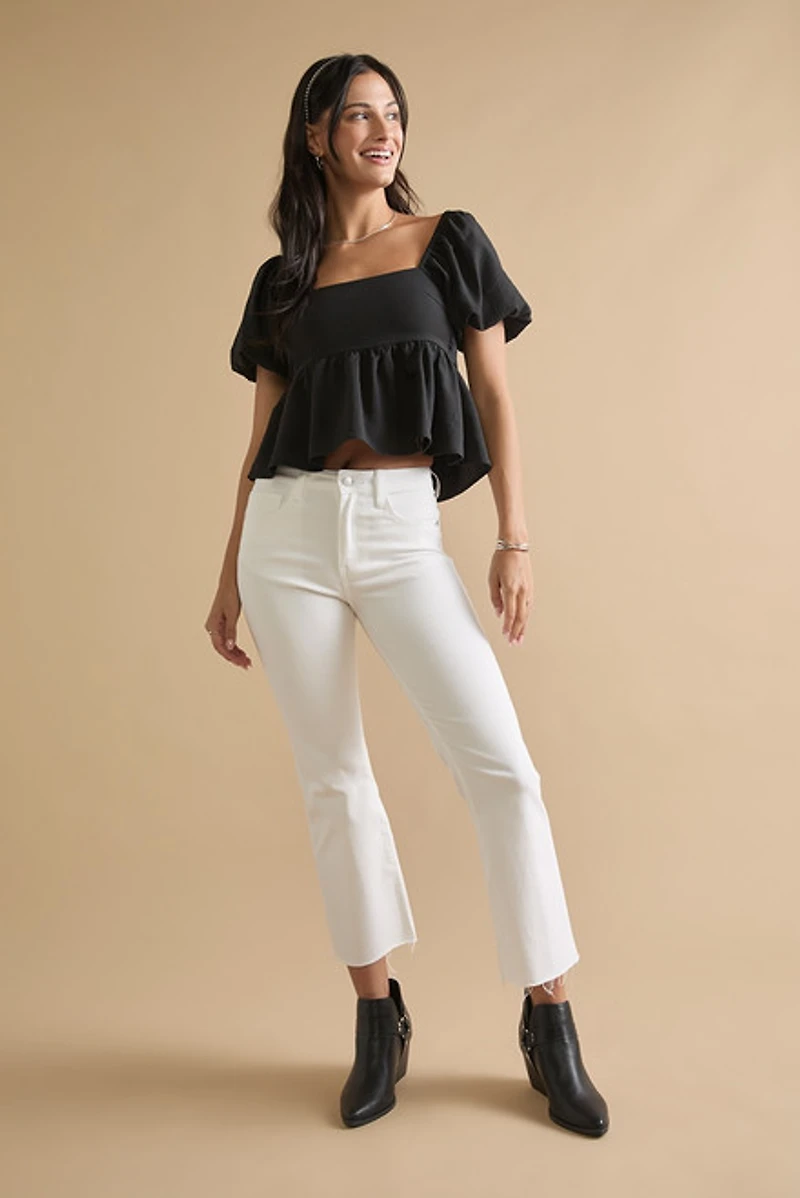 Vivian Square Neck Bow Back Blouse